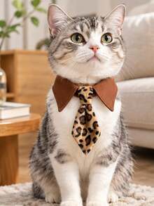 1pc Adjustable Denim Pet Tie, Cute Neck Scarf Collar For Small Dogs & Cats, Photo Prop Pet Accessory - Multicolor - View 2