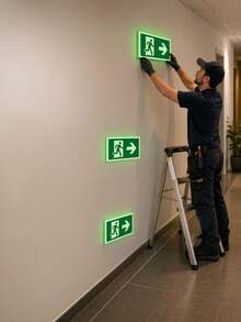 7/8 Pieces Of Luminous Emergency Exit Signs, Fire Safety Directional Signs With Photoluminescent Film For Hotels, Schools And Offices - one size fits all - View 7