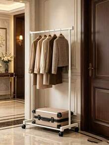 Space-Saving Design With Double-Layer And Single-Layer Hangers, Equipped With Independent Rolling Casters, Three-Layer Structure, Measuring (60 Cm * 35 Cm * 130 Cm), Fits 8 To 10 Pieces Of Clothing. - Multicolor - View 6