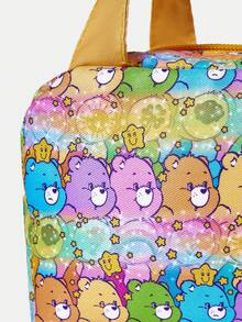SHEIN X Care Bears 1個卡通圖案化妝包，便攜式拉鍊化妝收納袋，多功能收納包，輕便旅行包 - 多色-漸變色 - 查看 4