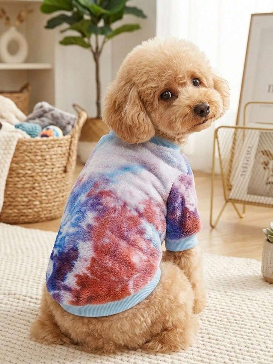 PETSIN 1 Pc Flannel Pet Printed Warm Sweatshirt For Pets - Multicolor - View 1