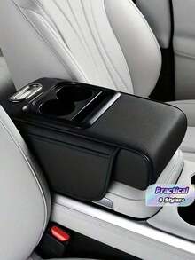 Car Armrest Height Pillow, 3d Embossed Design, With Integrated Center Armrest And Multi-Function Storage Compartment, Relieves Driving Fatigue, Side Pocket For Storing Items - Multicolor - View 1