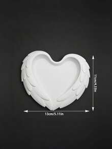 White Angel Wings Jewelry Trinket Dish, 3D Printed Non-Slip Tray For Vanity Sink Countertop, Aesthetic Home Office Desktop Decor - White - View 6