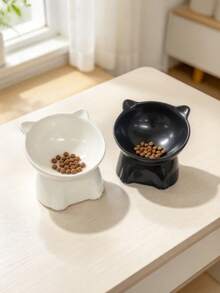 Double-Ear High-Foot Cat Bowl Set, Slanted Neck Protection Cat Food Bowl, Effectively Prevents Cat Black Chin, Raised Base Reduces Neck Pressure, Shared Feeding Bowl For Multi-Cat Households, Dual-Use For - 150ml - View 8