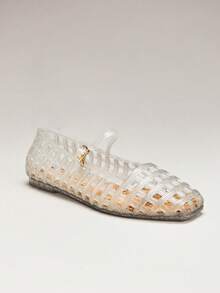 SHEIN VACAZURE Women Comfy Vacation Ankle Strap Clear Jelly Flat Sandals - transparent color - View 7