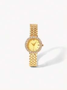 Opalesca Lady's Diamond-Studded Bracelet Watch, Female Light Luxury Model - Gold - View 2
