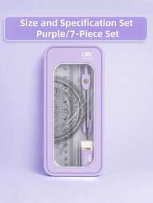 7-Piece Multifunctional Drawing Ruler & Compass Set For Student Exams. This Set Comes With Seven Drawing Tools Including Triangular Rulers, Protractors And Compasses, Which Are Practical Stationery Supplies For Students. - 1pc - View 19