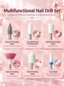 JMMO 18-In-1 Electric Nail File Set, Multi-Functional Nail File, USB Rechargeable - Suitable For Thick Nails, Professional Multi-Speed Electric Nail File,Nail Polishing, Care And Shaping Tool,Professional Nail Filing Tool,A Perfect Gift For Women,(180mAh) - Multicolor - View 9