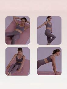 1PC FOLDABLE PORTABLE HIGH DENSITY FOAM THICKENED NON SLIP WEAR RESISTANT SOFT SKIN FRIENDLY LIGHTWEIGHT EASY STORAGE YOGA EXERCISE MAT FOR HOME OFFICE OUTDOOR GYM FITNESS STRETCH TRAINING MEN WOMEN UNISEX GIFT - Pink - View 5