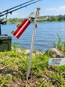 Fishing Rod Holder Ground Insert Bracket, Adjustable Metal Fishing Pole Stand, Portable Bank Fishing Support Holder For Outdoor Lake River Fishing - multicolor - View 1