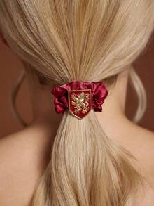 HARRY POTTER X SHEIN 4-Piece Zinc Alloy Ladies Elastic Hair Rope Hair Rope Rubber Band Set, Perfect For Tie And Ponytail Hairstyles, Gift Ideas, Parties, Holidays, Valenti - Multicolor - View 3