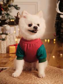PETSIN 1 Pc Christmas Tree & Letter Print Pet Dog/Cat Crewneck Sweatshirt - Multicolor - View 7