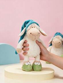POKOJA LAND 1pc Sleeping Cap Sheep Plush Toy, Soft Animal Hug Pillow, Sofa & Home Decor, Birthday, Mother's Day & Christmas Gift. - Multicolor - View 5