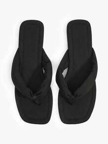 Grefit Ladies' Elegant Summer Apricot Lycra Flat-Bottomed Corner Slippers - Beige 1 - View 3