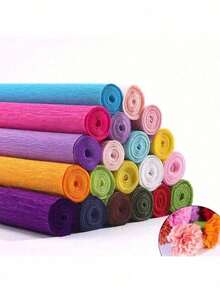 1 Roll / 6 Rolls / 12 Rolls Optional, Crepe Paper Roll, Colored Thickened Whole Roll Crepe Paper, Handmade Bouquet Material, Suitable For Flower Crafting, Origami And Party Decorations, Raw Materials For Handmade Bouquets For Weddings And Parties - Multicolor - View 12