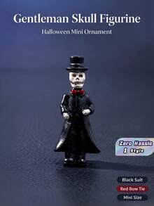 Halloween Skull Decor Figurine, Spooky Desktop Tabletop Ornament For Holiday Home Party Decoration - multicolor - View 1