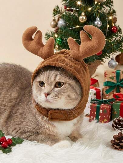 PETSIN Tiara de Árvore de Natal Estilo Natalino para Pets, Acessório de Fantasia de Festa de Natal com Chifres de Rena para Cães e Gatos