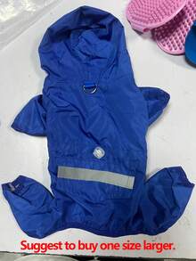 1 pieza Impermeable azul para mascotas, traje de perro de 4 patas de poliéster ligero con rayas reflectantes de cobertura completa, ropa impermeable para mascotas, adecuado para perros pequeños y medianos durante todo el año - Multicolor - Ver 13