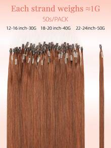 50S Microlink Hair Extensions Human Hair, 33# Copper Red Remy Micro Bead Design, Ultra‑Smooth & Super‑Soft Micro Ring Texture, Easy To Install, Ideal For Women Daily Styling, Hair Volume Boosting And Halloween Cosplay Occasions - S33 - View 4