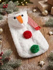PETSIN Snowman Dog Christmas Costume Fuzzy Plush Hooded Pet Outfit Xmas Holiday Cosplay Clothes For Small Medium Large Dogs - Multicolor - View 4
