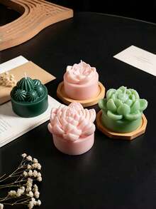 4-Piece Set, 3D Simulation Of 4 Plant Silicone Molds DIY Fragrant Gypsum Simulation Plant Molds Creative Handmade Potted Grinding Tools. - artificial plant - View 11
