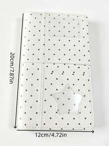 1Pc Minimalist Korean Style Polka Dot Denim A6 Ring Notebook, DIY Friendly, Portable For Students, For Journal & Personal Photo Scrapbook (Cover Only) - Ring Binder - View 4