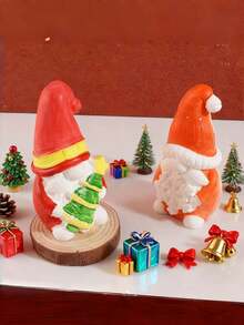 Santa Claus Elf Aromatherapy Candle Silicone Mold DIY Holding Snowflake Tree Faceless Dwarf Dropping Plaster Grinding. - Santa Claus - View 8