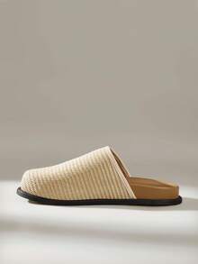 Solecia Ladies Are Fashionable And Comfortable, With A Pedal Bag Head Drag, Weaving A Holiday Style - Beige - View 4