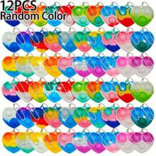 MINKOJA 12/24/36PCS Heart Shaped Rainbow Silicone Pop Bubble Keychain, Portable Mini Fidget Toy Pendant For Bag Backpack Decor, Kids Party Gift Accessory, Kids Birthday Party Favors, Interactive Small Toy Gift For Boys Girls(Random Color) - random color - View 11