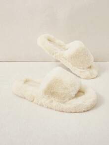 Cuccoo Women's Home Slippers, Fluffy Indoor Slippers, White Thermal Slippers, Fluffy Shoes For Skirts - YP white - View 3