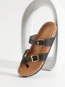 VACAZURE Women's Fisherman Clear Jelly Mesh Beach Flat Sandals– Soft & Vacation-Ready - Black - View 1