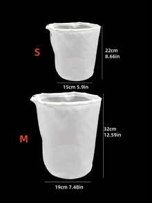 1pc Solid Drawstring Filter Bag, White Strainer Bag For Home - White - View 6