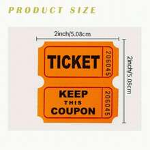 100/200pcsRaffle Tickets, Double Tickets, Event Tickets, Admission Tickets, Class Rewards, Fundraising Activities And Lucky Draws - Multicolor - View 27