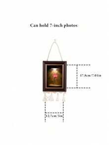 Cirelle 1 Pc Modern New Chinese & Vintage Chinese Style French Cream Photo Frame - 7 Inch Light Luxury Hanging Art Display Frame With Beaded Chain - Multi-Functional Wall Decor For Commemorative Photos - Suitable For Home & Office - multicolor - View 5