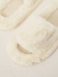 Cuccoo Women's Home Slippers, Fluffy Indoor Slippers, White Thermal Slippers, Fluffy Shoes For Skirts - YP white - View 6