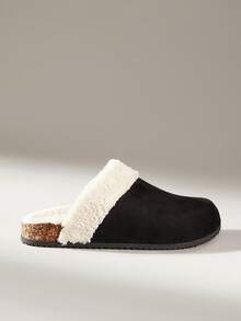 Solecia Women's Fashion Plush Closed Toe Slippers - Black - View 1