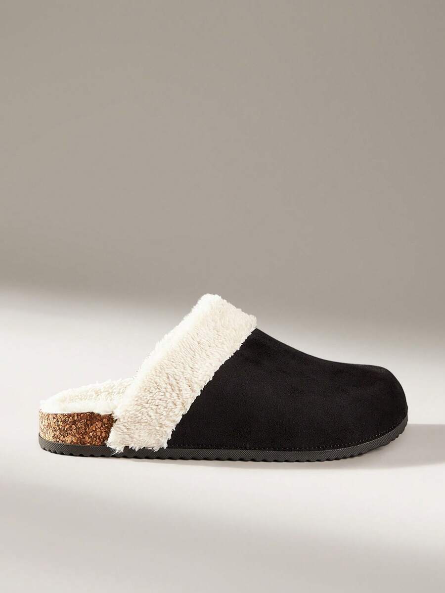 Solecia Women's Fashion Plush Closed Toe Slippers - Black - View 1