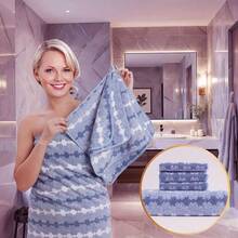 大尺寸珊瑚絨浴巾，柔軟珊瑚絨材質，高吸水性聚酯纖維混紡，提花設計，多用途，適合居家、海灘與午睡，現代風格，成人適用 - 提花毛巾 - 查看 4