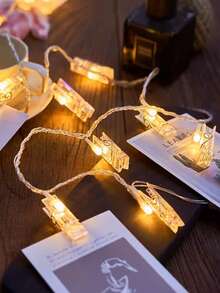 Teckwe Lampu Hias LED Klip Foto untuk Dekorasi Rumah Dalam Ruangan Bertenaga Baterai, Lampu Hias Gantung Foto untuk Kamar Anak Perempuan, Lampu Hias LED Klip Foto untuk Dekorasi Natal, Lampu Pajangan Foto untuk Pesta Pernikahan, Lampu Hias Klip Gantung Kartu Foto - MultiWarna - View 6