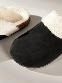 Solecia Women's Fashion Plush Closed Toe Slippers - Black - View 6