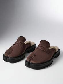 SHEIN Solezae Women's Chocolate Round Toe Platform Flat Mule Clogs, Chic Casual Slip-On Fashion Shoes - Coffee - View 6