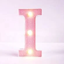 Teckwe 16cm Birthday Party Decoration LED Pink Marquee Letter Lights, Battery Powered Light Up Alphabet Letters,Wedding Proposal Decoration Marquee Letters Lamp,Christmas Home Decor Letters Sign Light,Illuminated LED Alphabet Lights,Bedroom Decor Letters - Pink - View 16