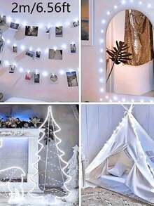 Teckwe 1pc Home Decoration LED Copper Wire String Lights, Battery Powered,Christmas Home Decorative Light String, Christmas Tree Decor LED Fairy String Light,Flexible Silver Wire Decorative Lights For Christmas Bedroom Wedding Party Home Decoration - Copper wire - View 17