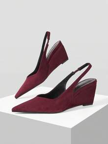 Burgundy suede