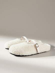 Solecia The New Slip-On Half-Pack Of Slippers, Lamb Wool Flat-Soled Shoes Are Comfortable And Warm. - Chantilly - View 2