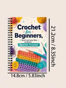 1Pc 72 Pages Knitting & Crochet Journal Notebook, Paper, Aesthetic, Minimalist, Rectangular, For Crafters, Students & Teachers, Learn Basic Stitches & Simple Crochet, Organize Knitting & Crochet Creations, DIY Craft Design Planner, Home, School, Gift - A - View 6