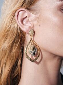 Noxbound 1 Pair Of Fashionable And Sexy, Snakeskin Pattern Water Drop Pendant, Women's Earrings. - Multicolor - View 5