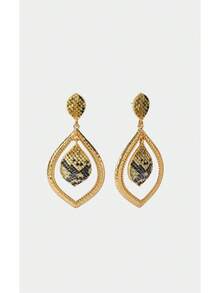 Noxbound 1 Pair Of Fashionable And Sexy, Snakeskin Pattern Water Drop Pendant, Women's Earrings. - Multicolor - View 6