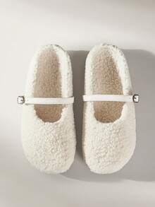 Solecia The New Slip-On Half-Pack Of Slippers, Lamb Wool Flat-Soled Shoes Are Comfortable And Warm. - Chantilly - View 5