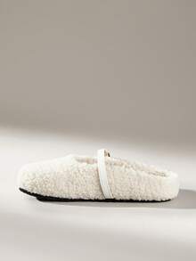 Solecia The New Slip-On Half-Pack Of Slippers, Lamb Wool Flat-Soled Shoes Are Comfortable And Warm. - Chantilly - View 3
